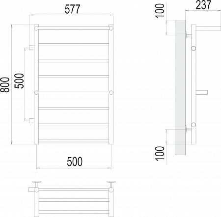 Аврора с 2-мя/п П8 500х800 бп500 слева Полотенцесушитель TERMINUS Елабуга - фото 3 Аврора с 2-мя/п П8 500х800 бп500 слева Полотенцесушитель TERMINUS Елабуга - фото 3
