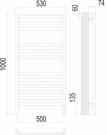 Енисей П12 500х1000  электро (sensor quick touch) Полотенцесушитель TERMINUS  Елабуга - фото 3