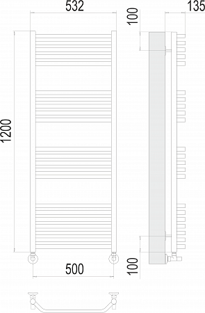 Виктория П22 500х1200 Полотенцесушитель  TERMINUS Елабуга - фото 3