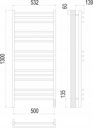 Прато П15 500х1300 электро (sensor quick touch) Полотенцесушитель  TERMINUS Елабуга - фото 3